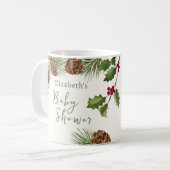 Winter-Grün-Babyshower-Mitgebs-Tasse Kaffeetasse (Vorderseite Links)