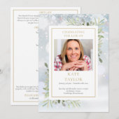 Winter-Grün-Funeral-Service-Programm Programm (Vorne/Hinten)