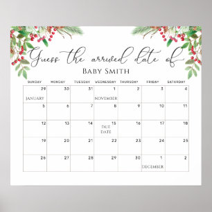 Winter-Grün Immergrün Errate den Termin-Kalender Poster