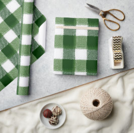 Winter Grün Weiß Feiertags Karo Muster Geschenkpapier