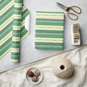 Winter Grüne Gelbe Streifen Auf Wasserfarbenpapier Geschenkpapier