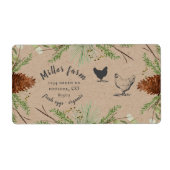 Winter Grüne Rustikale Schreib-Etikette (Vorne)