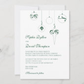 Winter Grüne Weihnachtsbaumschmuck Hochzeit Einladung (Vorderseite)