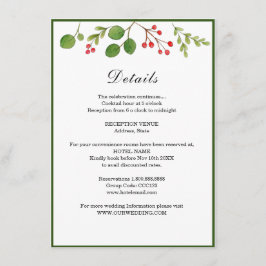 Winter Grüne Winter / Feiertag Hochzeiten Details Begleitkarte
