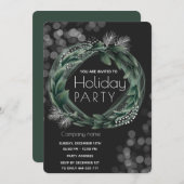 Winter Grünkranz und Firmenurlaub Einladung (Vorne/Hinten)