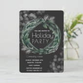 Winter Grünkranz und Firmenurlaub Einladung (Stehend Vorderseite)