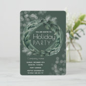 Winter Grünkranz und Firmenurlaub Einladung (Stehend Vorderseite)