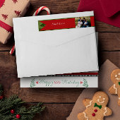 Winter Grüntöne Rote Familie Foto Weihnachtsfeiert