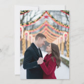 Winter Grüntöne Weihnachts Red Bow Foto Hochzeit Save The Date (Rückseite)
