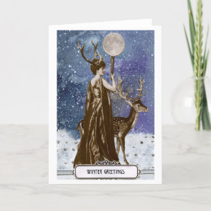 Winter-Grüße Göttin Karte