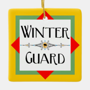 Winter Guard Gold Block Keramikornament