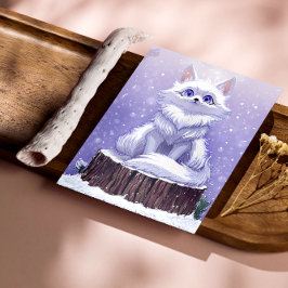 Winter Guardian : Snowy Arctic Fox Fotodruck