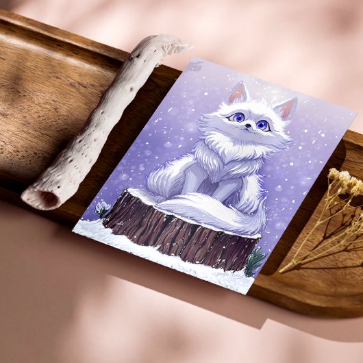 Winter Guardian : Snowy Arctic Fox Fotodruck