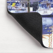 "Winter-Hafen-" Boots-Aquarell Mousepad (Ecke)