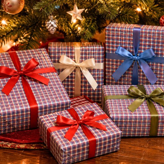 Winter-Hafen-Kariert Geschenkpapier