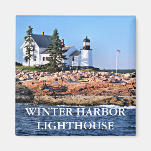 Winter-Hafen-Leuchtturm, Maine Magnet