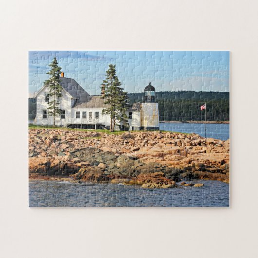Winter-Hafen-Leuchtturm, Maine Puzzle (Horizontal)