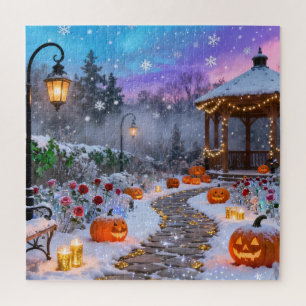 Winter-Halloween-Garten-Puzzle Puzzle