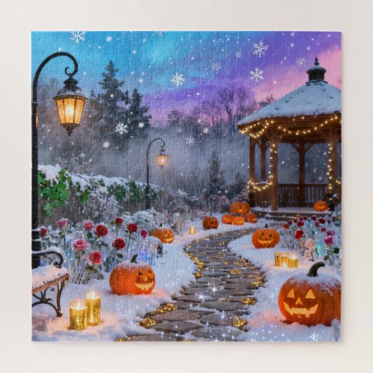 Winter-Halloween-Garten-Puzzle Puzzle (Vertikal)