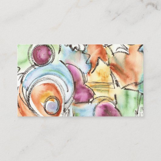 Winter-Hand bemalt Abstrakt Wabi Sabi Wasserfarbe Visitenkarte (Rückseite)