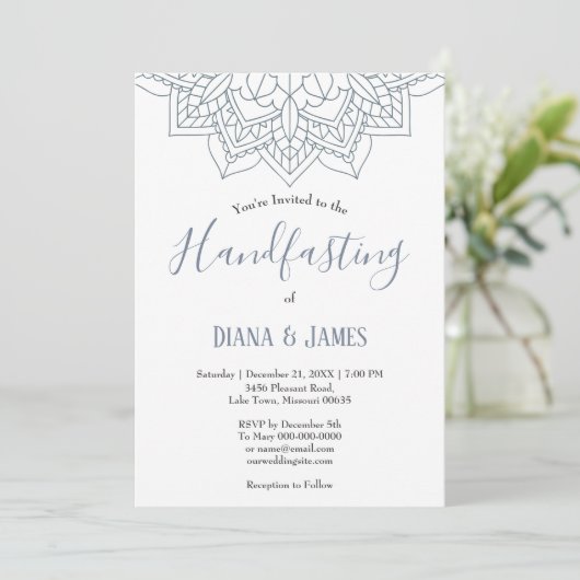 Winter Handfasts Snowflake Mandala Wedding (Stehend Vorderseite)