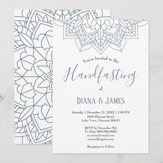 Winter Handfasts Snowflake Mandala Wedding (Vorne/Hinten)