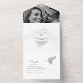 Winter handGezeichnet zwei Foto Hochzeit alles in All In One Einladung (Innen Boden)