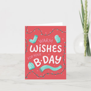 Winter Happy Birthday Card Feiertagskarte