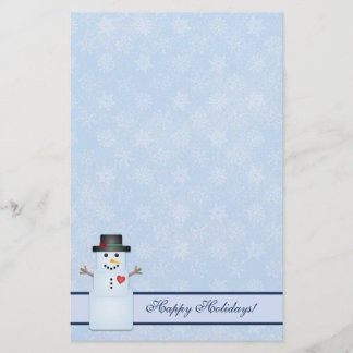 Winter Happy Holidays Snowman Stationierung Briefpapier
