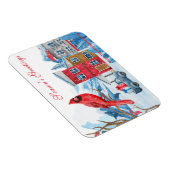 Winter Happyland Watercolor Illustration Weihnacht Magnet (Rechte Seite)