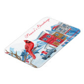 Winter Happyland Watercolor Illustration Weihnacht Magnet (Linke Seite)