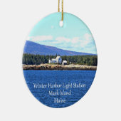 Winter Harbour Lighthouse Rund Ornament (Rechts)