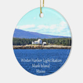 Winter Harbour Lighthouse Rund Ornament (Links)