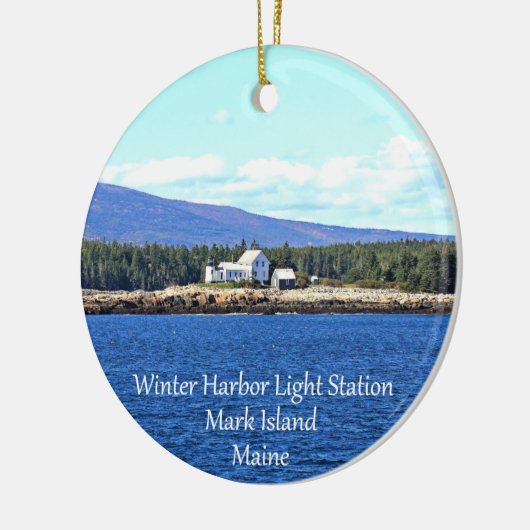 Winter Harbour Lighthouse Rund Ornament (Links)