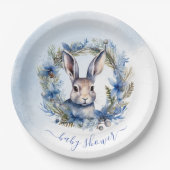 Winter Hare Watercolor Babydusche Pappteller (Vorderseite)