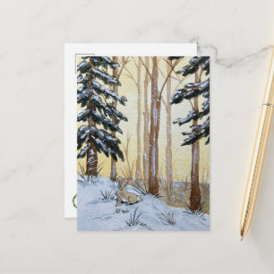 Winter-Hasen-Postkarte Postkarte