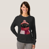 Winter Hat And Shawl Black Cat For Kitten T-Shirt (Vorne ganz)