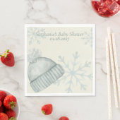 Winter Hat Snowflake Baby Shower Napkins Serviette (Beispiel)