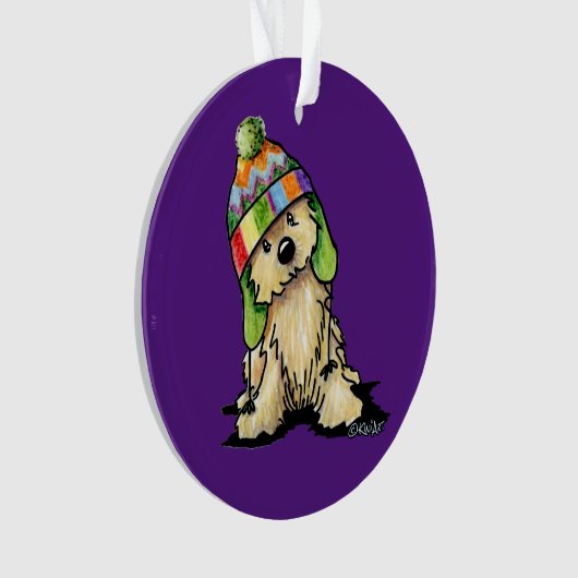 Winter Hat Terrier Dog Ornament (Vorderseite)