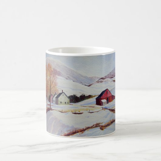 Winter-Haus in der Hügel-Tasse Kaffeetasse (Mittel)