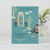 Winter-Haustür-bewegliche Mitteilung Einladung (Stehend Vorderseite)