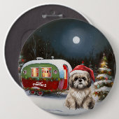 Winter Havanese Caravan Weihnachtsabenteuer Button (Vorne & Hinten)