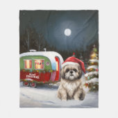 Winter Havanese Caravan Weihnachtsabenteuer Fleecedecke (Vorderseite)