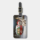 Winter Havanese Caravan Weihnachtsabenteuer Gepäckanhänger (Vorderseite vertikal)