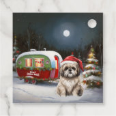 Winter Havanese Caravan Weihnachtsabenteuer Geschenkanhänger (Rückseite)