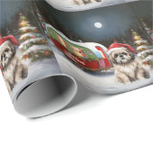 Winter Havanese Caravan Weihnachtsabenteuer Geschenkpapier (Rolleneckpunkt)