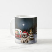 Winter Havanese Caravan Weihnachtsabenteuer Kaffeetasse (Vorderseite Links)