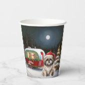 Winter Havanese Caravan Weihnachtsabenteuer Pappbecher (Rückseite)