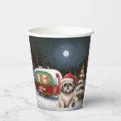 Winter Havanese Caravan Weihnachtsabenteuer Pappbecher (Vorderseite)