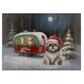Winter Havanese Caravan Weihnachtsabenteuer Schneidebrett (Vorderseite)